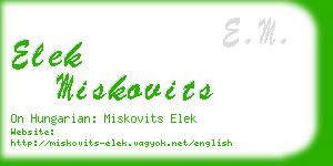 elek miskovits business card